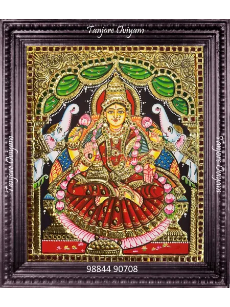 Authentic Gajalakshmi Tanjore painting